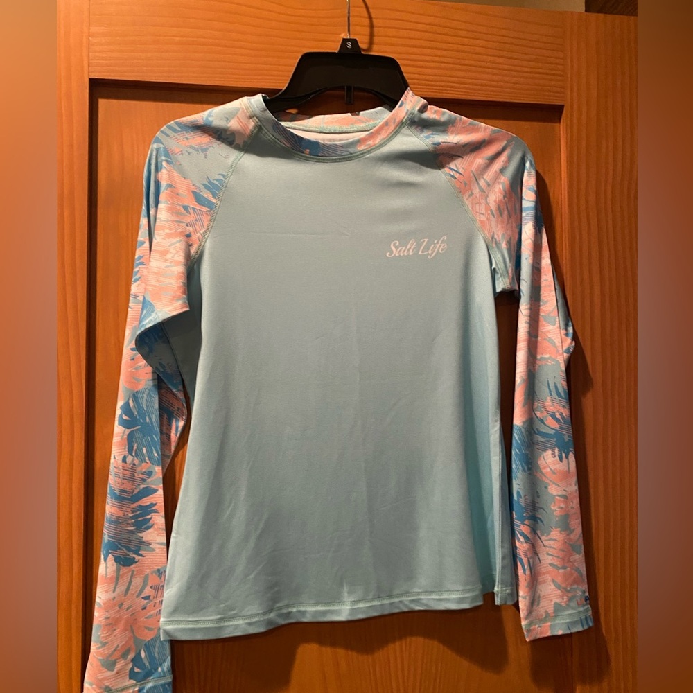 Salt Life Women’s Teal/Orange SLX (Drifit) Shirt Long Sleeve NWT Size S